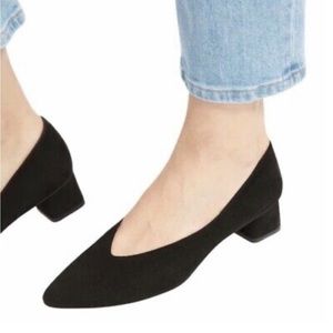 Everlane Black Suede V-Heel